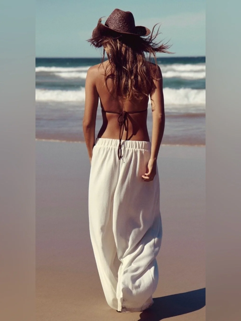 NWT FREE PEOPLE FREE EST SLOANE WIDE LEG PANTS SUGAR SWIZZLE - Picture 3 of 3